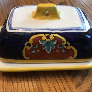 Deruta Hand Painted Italian Butter dish
